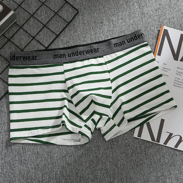Riolio Men's Sexy Flat Angle Pants, Cotton Men's Underwear, Soft, Comfortable, Breathable Underwear, Men's Boxer Ice Silk Stripes